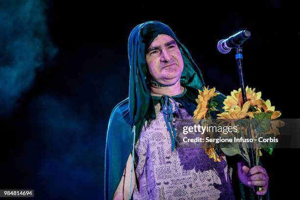 Mangoni of Elio e le Storie Tese performs on stage at CarroPonte on June 26, 2018 in Milan, Italy.