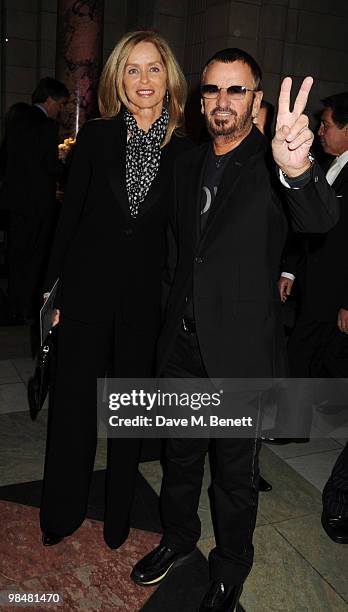Ringo Starr and Barbara Bach attend the private view of exhibition 'Grace Kelly: Style Icon', at the Victoria & Albert Museum on April 15, 2010 in...