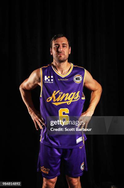 Andrew Bogut of the Sydney Kings poses during a NBL Media Opportunity on June 27, 2018 in Melbourne, Australia. The National Basketball Association...