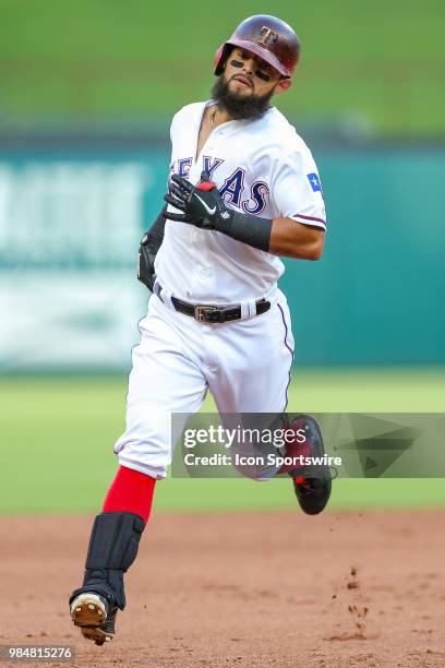 Texas Rangers Infield Rougned Odor circles the bases after hitting a home run during the game between the San Diego Padres and Texas Rangers on June...
