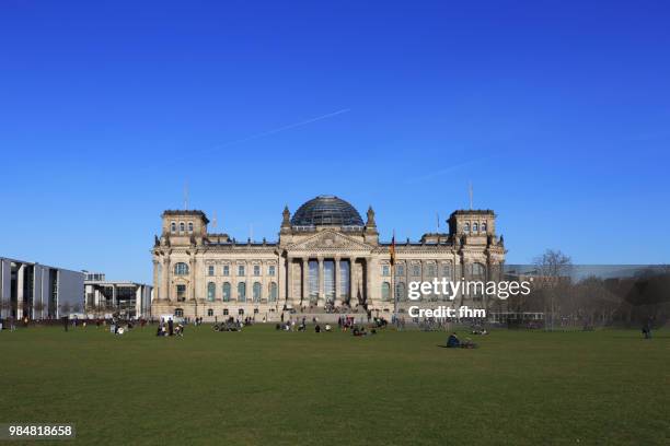 facade of the reichstag building (german parliament building) - berlin, germany - architrave stock pictures, royalty-free photos & images