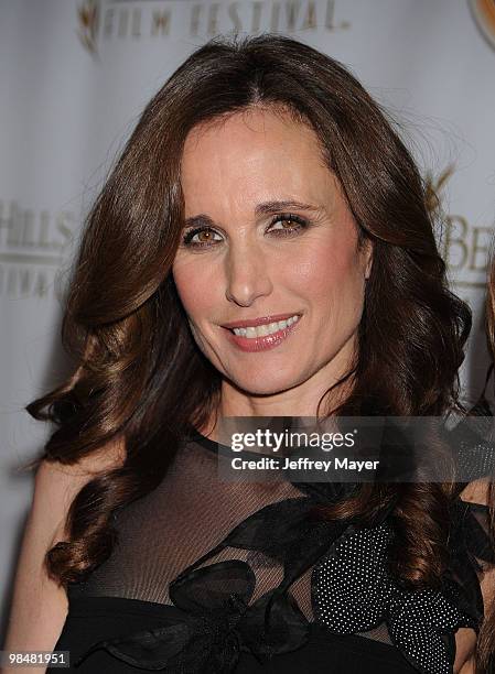 Actress Andie MacDowell arrives at the 10th Annual Beverly Hills Film Festival Opening Night at Clarity Theater on April 14, 2010 in Beverly Hills,...