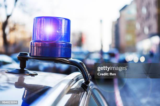 police light on a civil car of the german police - (berlin, germany) - politiedienst stockfoto's en -beelden