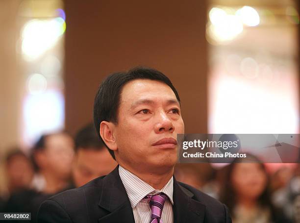 Chen Fashu, Chairman of New Huadu Industrial Group and Chairman of New Huadu Foundation, attends an inauguration ceremony on April 15, 2010 in...