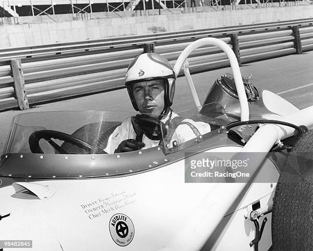 Gordon Johncock in the Offy Roadster he drove in his first USAC Indy Car races.
