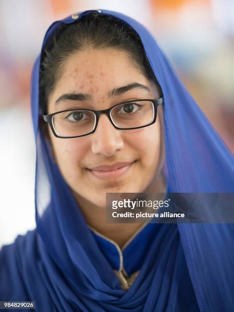 Eighteen year old Ramanjeet Kaur smiles at the Gurdwara Sikh temple in Frankfurt am Main, Germany, 7 January 2018. The Sikh community in Hesse is the...