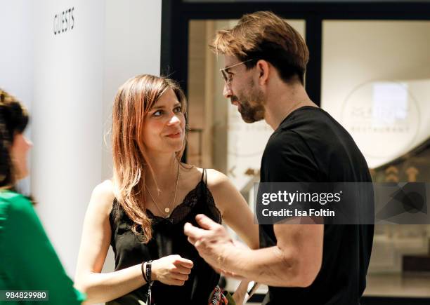 German actress Claudia Eisinger and Blogger David Roth during the 8th edition of the Berlin concert series 'Neue Meister' at Volkswagen Group Forum...