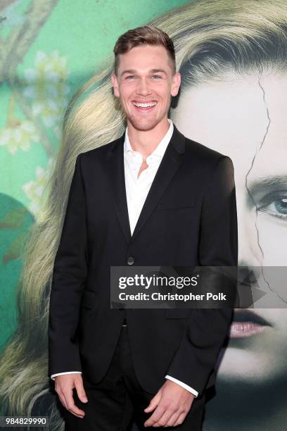 Taylor John Smith attends the premiere of HBO's 'Sharp Objects' at The Cinerama Dome on June 26, 2018 in Los Angeles, California.