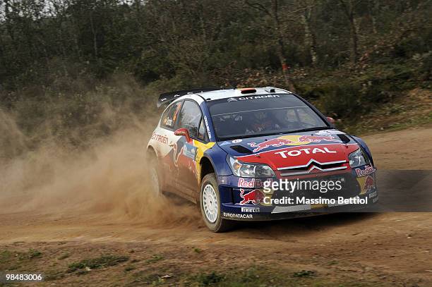 Daniel Sordo of Spain and Marc Marti of Spain compete in their Citroen C4 Total during the Shakedown of the WRC Rally of Turkey on April 15, 2010 in...