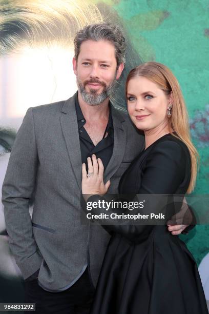 Darren Le Gallo and Amy Adams attend the premiere of HBO's 'Sharp Objects' at The Cinerama Dome on June 26, 2018 in Los Angeles, California.