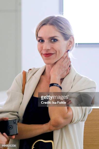 German actress Julia Dietze during the 8th edition of the Berlin concert series 'Neue Meister' at Volkswagen Group Forum DRIVE on June 26, 2018 in...