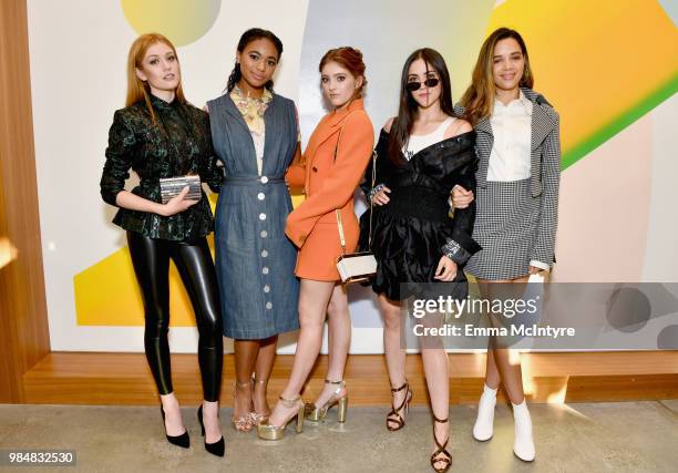 Katherine McNamara, Chandler Kinney, Willow Shields, Isabelle Fuhrman and Georgie Flores attend the Wolk Morais Collection 7 Fashion Show at The...