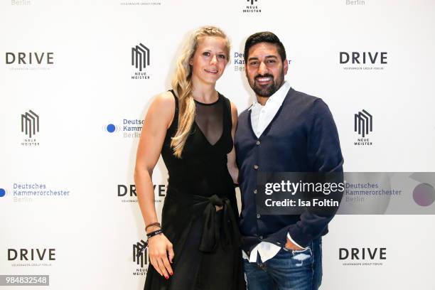 Champion Julia Dorny and guest during the 8th edition of the Berlin concert series 'Neue Meister' at Volkswagen Group Forum DRIVE on June 26, 2018 in...