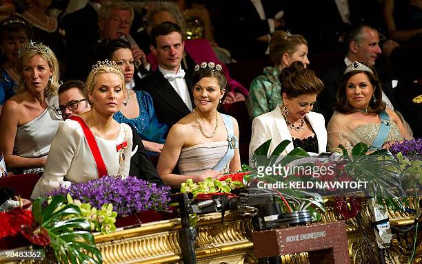 Crown Princess Mette-Marit of Norway, Crown Princess Victoria of Sweden, Princess Martha Louise of Norway and Princess Alexia of Greece attend on...