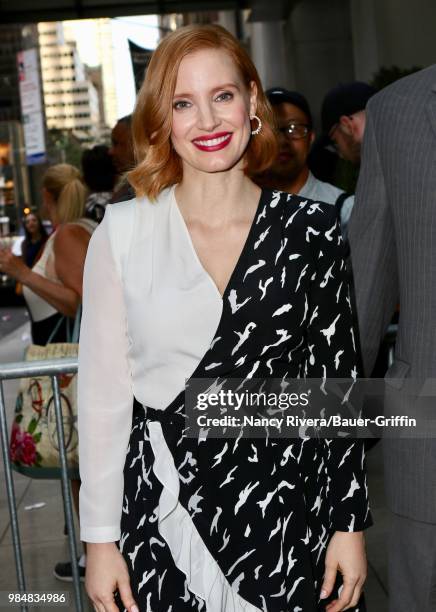 Jessica Chastain is seen on June 26, 2018 in New York City.