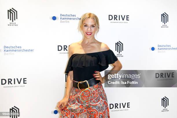 German actress Julia Dietze during the 8th edition of the Berlin concert series 'Neue Meister' at Volkswagen Group Forum DRIVE on June 26, 2018 in...