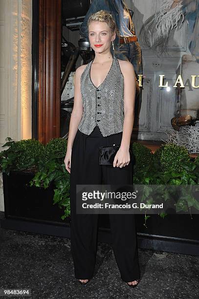 Melanie Laurent arrives to the Ralph Lauren dinner to celebrate the opening of the flagship on April 14, 2010 in Paris, France.