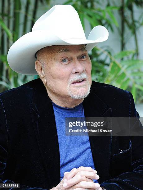 Actor Tony Curtis arrives at the Hollywood Chamber of Commerce 89th Annual Installation & Awards Luncheon at The Roosevelt Hotel on April 15, 2010 in...