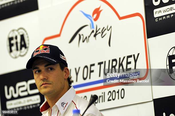 Daniel Sordo of Spain during the FIA pre event press Conference after the shakedown of the WRC Rally of Turkey on April 15, 2010 in Istanbul, Turkey.