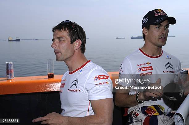 Sebastien Loeb of France and Daniel Sordo of Spain are travelling on a ferry towards Istanbul city centre for the starting ceremony of the WRC Rally...