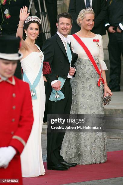 Crown Princess Mary of Denmark, Crown Prince Frederik of Denmark and Crown Princess Mette-Marit of Norway attend the Gala Performance in celebration...