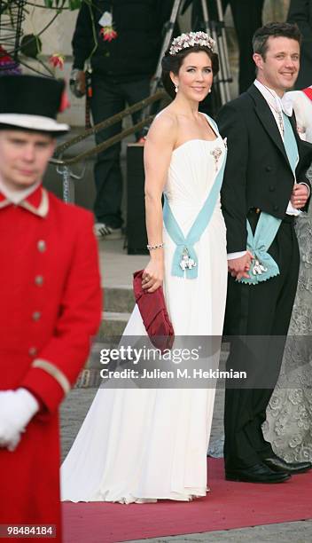 Crown Princess Mary of Denmark and Crown Prince Frederik of Denmark attend the Gala Performance in celebration of Queen Margrethe's 70th Birthday on...