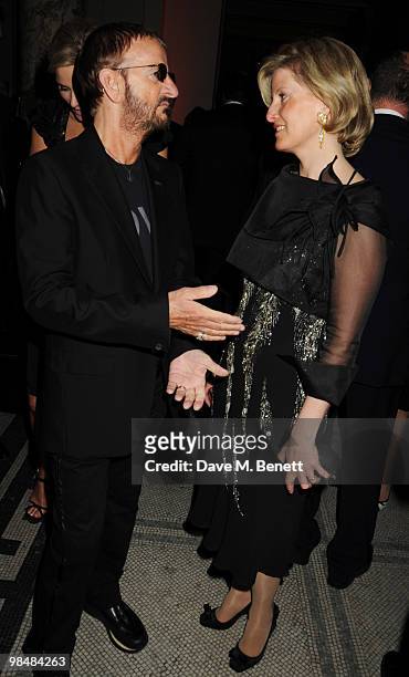 Ringo Starr and Sophie, Countess of Wessex attend the private view of exhibition 'Grace Kelly: Style Icon', at the Victoria & Albert Museum on April...