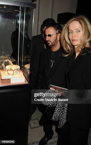 Ringo Starr and Barbara Bach attend the private view of exhibition 'Grace Kelly: Style Icon', at the Victoria & Albert Museum on April 15, 2010 in...