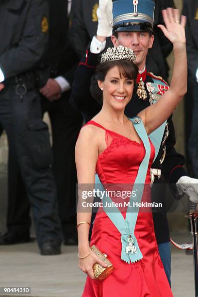 Prince Joachim of Denmark and his wife Princess Marie attend the Gala Performance in celebration of Queen Margrethe's 70th Birthday on April 15, 2010...