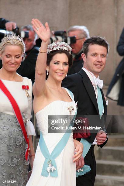 Crown Princess Mary of Denmark , Crown Prince Frederik of Denmark and Crown Princess Mette-Marit of Norway attend the Gala Performance in celebration...