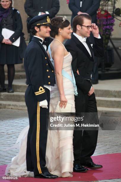 Prince Carl Philip of Sweden, Crown Princess Victoria de Suede and Daniel Westling attend the Gala Performance in celebration of Queen Margrethe's...