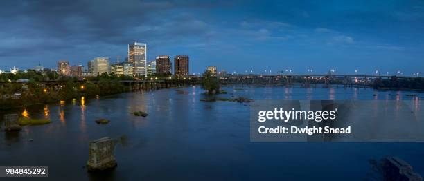 richmond from belle isle panorama - belle isle stock pictures, royalty-free photos & images