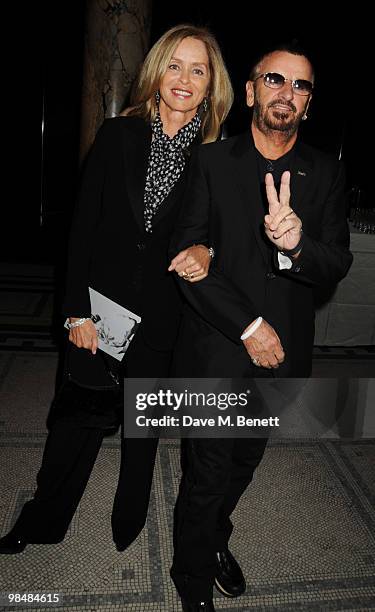 Ringo Starr and Barbara Bach attend the private view of exhibition 'Grace Kelly: Style Icon', at the Victoria & Albert Museum on April 15, 2010 in...