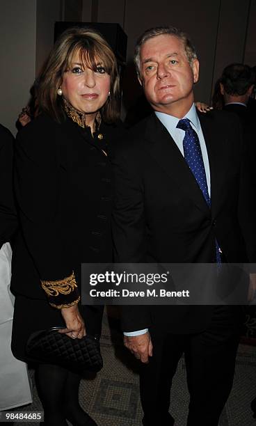 Lady Eve Pollard and Sir Nicholas Lloyd attend the private view of exhibition 'Grace Kelly: Style Icon', at the Victoria & Albert Museum on April 15,...