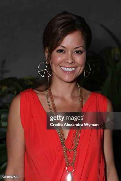 Brooke Burke wearing Alice and Olivia arrives at The Alice and Olivia Dinner held at The Store at The Malibu Lumber Yard on August 12, 2009 in...