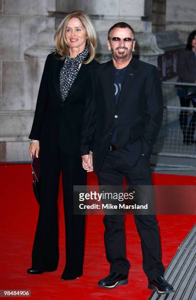 Ringo Starr and Barbara Bach attend the private view of the Grace Kelly: Style Icon exhibition at Victoria & Albert Museum on April 15, 2010 in...
