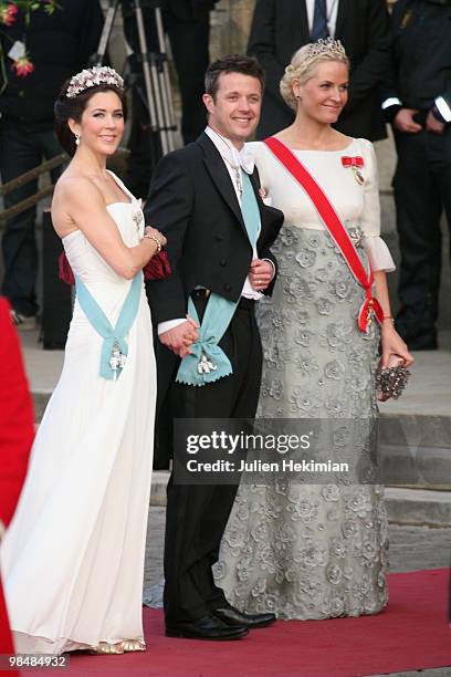 Crown Princess Mary of Denmark, Crown Prince Frederik of Denmark and Crown Princess Mette-Marit of Norway attend the Gala Performance in celebration...