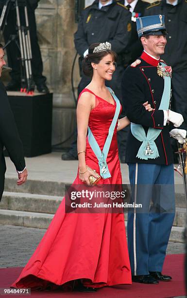 Prince Joachim of Denmark and his wife Princess Marie attend the Gala Performance in celebration of Queen Margrethe's 70th Birthday on April 15, 2010...