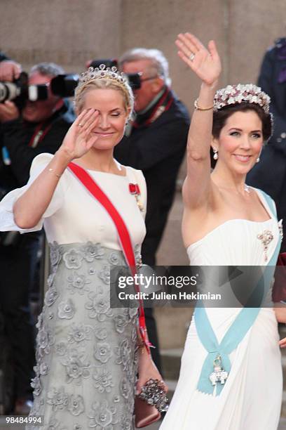 Crown Princess Mary of Denmark and Crown Princess Mette-Marit of Norway attend the Gala Performance in celebration of Queen Margrethe's 70th Birthday...