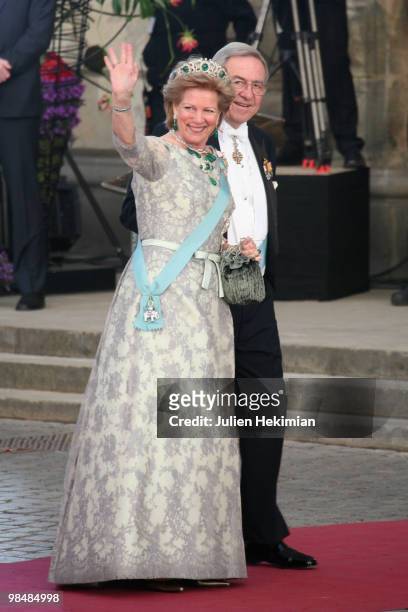 Prince Constantine and his wife Princess Anne-Marie attend the Gala Performance in celebration of Queen Margrethe's 70th Birthday on April 15, 2010...