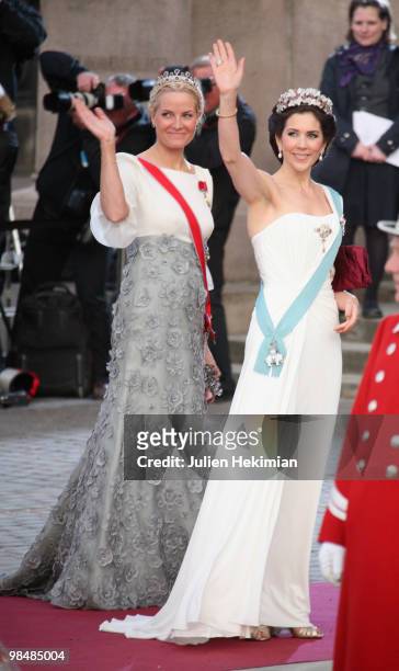Crown Princess Mary of Denmark and Crown Princess Mette-Marit of Norway attend the Gala Performance in celebration of Queen Margrethe's 70th Birthday...