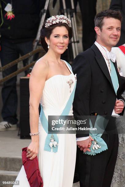 Crown Princess Mary of Denmark, Crown Prince Frederik of Denmark attend the Gala Performance in celebration of Queen Margrethe's 70th Birthday on...