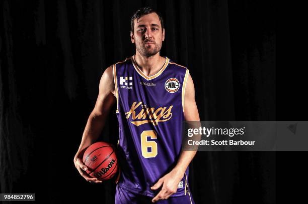 Andrew Bogut of the Sydney Kings poses during a NBL Media Opportunity on June 27, 2018 in Melbourne, Australia. The National Basketball Association...