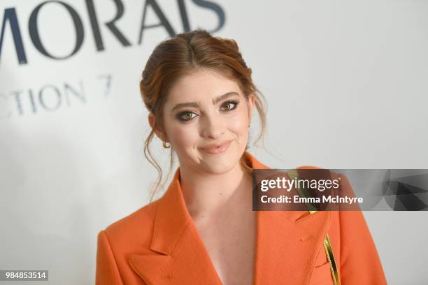 Willow Shields attends the Wolk Morais Collection 7 Fashion Show at The Jeremy Hotel on June 26, 2018 in West Hollywood, California.