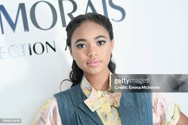 Chandler Kinney attends the Wolk Morais Collection 7 Fashion Show at The Jeremy Hotel on June 26, 2018 in West Hollywood, California.