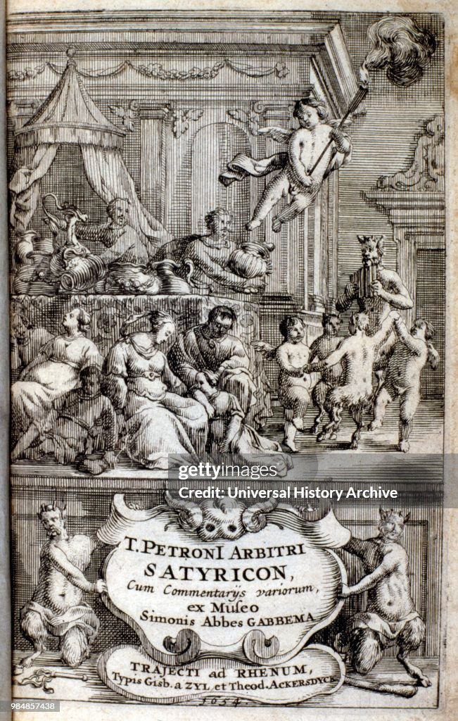 Title page of a 1654 edition of 'The Satyricon'