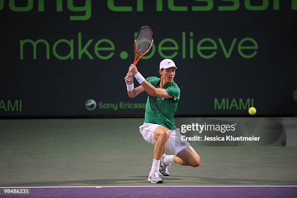 Sony Ericsson Open: Czech Republic Tomas Berdych in action vs Sweden Robin Soderling during Men's Semifinals at Crandon Park. Key Biscayne, FL...