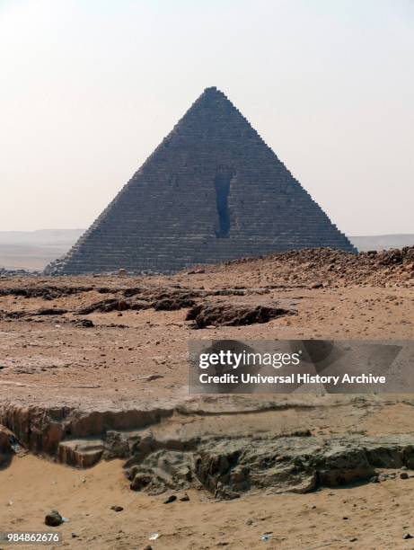 The Pyramid of Menkaure. On the Giza Plateau. Cairo. Egypt. Is the smallest of the three main Pyramids of Giza. It is thought to have been built to...