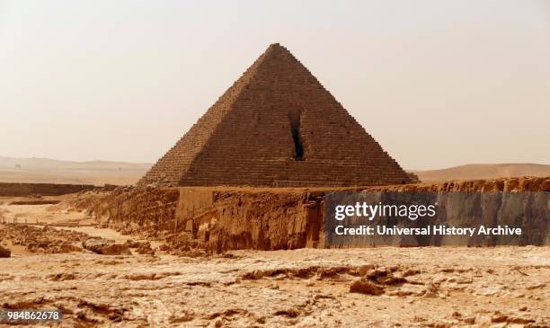 The Pyramid of Menkaure. On the Giza Plateau. Cairo. Egypt. Is the smallest of the three main Pyramids of Giza. It is thought to have been built to...