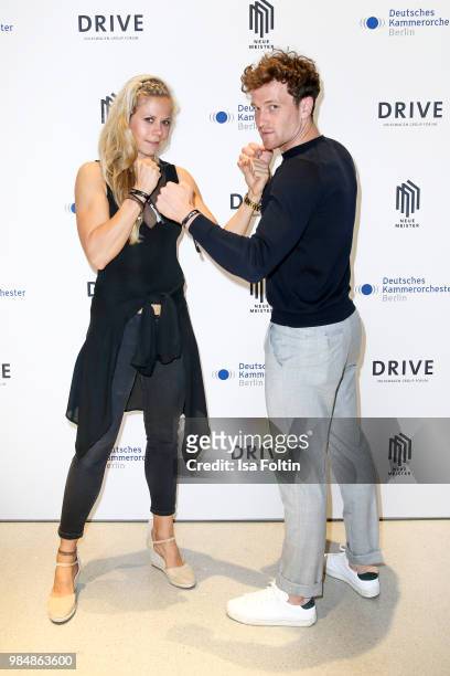 Judo athlete Julia Dorny and German actor Artjom Gilz during the 8th edition of the Berlin concert series 'Neue Meister' at Volkswagen Group Forum...